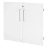 Double porte blanche FlexWall avec deux poignées argentées de hjh OFFICE PRO