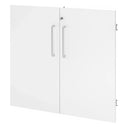 Double porte blanche FlexWall avec deux poignées argentées de hjh OFFICE PRO