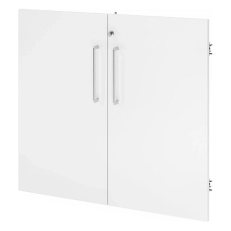 Double porte blanche FlexWall avec deux poignées argentées de hjh OFFICE PRO