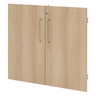 Paire de portes FlexWall aspect chêne avec deux poignées argentées de hjh OFFICE PRO