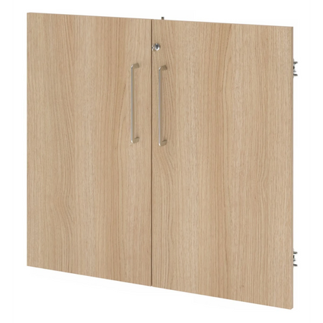 Paire de portes FlexWall aspect chêne avec deux poignées argentées de hjh OFFICE PRO