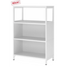 Étagère blanche FlexWall avec trois niches ouvertes et un socle de hjh OFFICE PRO
