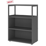 Combinaison d'étagères FlexWall en graphite avec deux caissons, une structure supérieure et des pieds de hjh OFFICE PRO