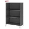 Étagère FlexWall en graphite avec trois tablettes ouvertes et un socle de hjh OFFICE PRO