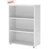 Étagère blanche FlexWall avec trois tablettes ouvertes et pieds noirs de hjh OFFICE PRO