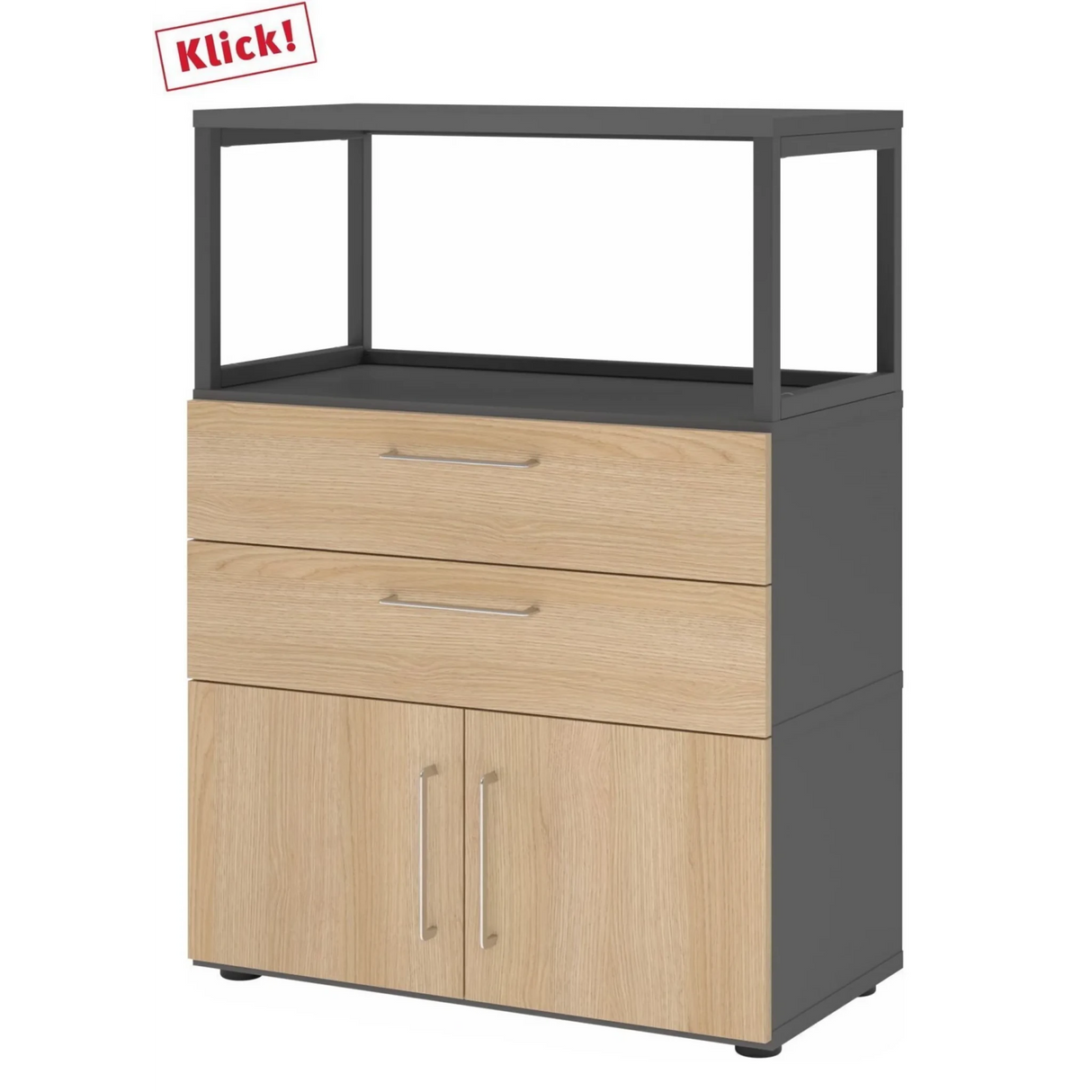 FlexWall | 3 HC | Portes + tiroirs + cadre | avec pieds réglables 