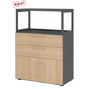 FlexWall | 3 HC | Portes + tiroirs + cadre | avec pieds réglables 