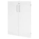Paire de portes blanches FlexWall avec deux poignées verticales en métal de hjh OFFICE PRO