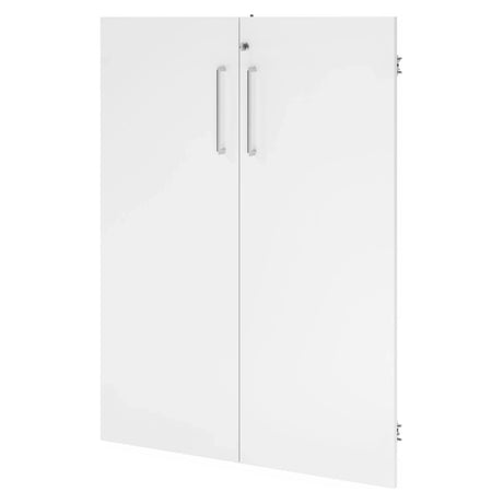 Paire de portes blanches FlexWall avec deux poignées verticales en métal de hjh OFFICE PRO
