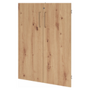 Armoire à deux portes FlexWall aspect chêne frêne avec deux poignées argentées de hjh OFFICE PRO