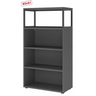 Étagère FlexWall en graphite avec trois niches ouvertes et un cadre supérieur de hjh OFFICE PRO