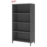 Étagère FlexWall en graphite avec quatre compartiments ouverts et un socle de hjh OFFICE PRO
