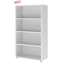 Étagère blanche FlexWall avec quatre tablettes ouvertes et pieds de hjh OFFICE PRO