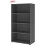 Étagère FlexWall en graphite avec quatre niches ouvertes et pieds réglables de hjh OFFICE PRO