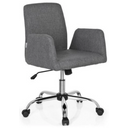 Siège de bureau à domicile FLOW avec revêtement en tissu gris et pied en étoile brillant à roulettes de hjh OFFICE