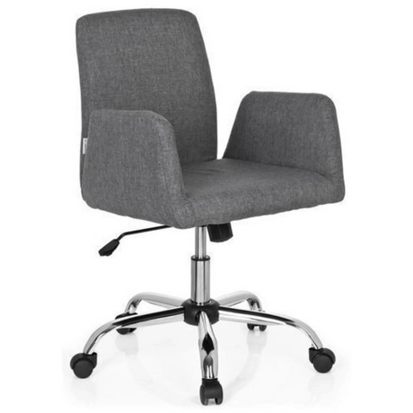 Siège de bureau à domicile FLOW avec revêtement en tissu gris et pied en étoile brillant à roulettes de hjh OFFICE