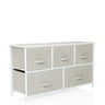 Commode grise FOLDAR avec six tiroirs en tissu et structure blanche de hjh LIVING