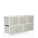 Commode grise FOLDAR avec six tiroirs en tissu et structure blanche de hjh LIVING