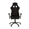 Fauteuil Gamer GAME FORCE noir avec revêtement en tissu, coutures décoratives blanches et accoudoirs de hjh OFFICE