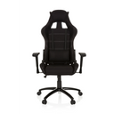Fauteuil Gamer GAME FORCE noir avec revêtement en tissu, coutures décoratives blanches et accoudoirs de hjh OFFICE