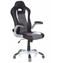 Fauteuil Gamer GAME SPORT en noir, gris et blanc avec siège baquet et base argentée de hjh OFFICE