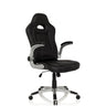 Fauteuil Gamer GAME SPORT noir avec accoudoirs argentés et un pied à roulettes de hjh OFFICE