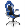 Fauteuil Gamer GAME SPORT en bleu et noir avec pied en étoile argenté de hjh OFFICE