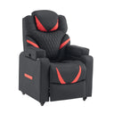 Fauteuil de salon Game Sport RX en noir et rouge avec revêtement matelassé et roulettes de hjh OFFICE