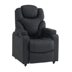 Fauteuil de salon Game Sport RX noir en similicuir avec surpiqûres en nid d'abeille et roulettes de hjh OFFICE