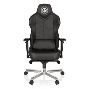 Fauteuil Gamer GAMEBREAKER COLOSSUS noir avec revêtement en similicuir et pied en étoile poli de hjh OFFICE
