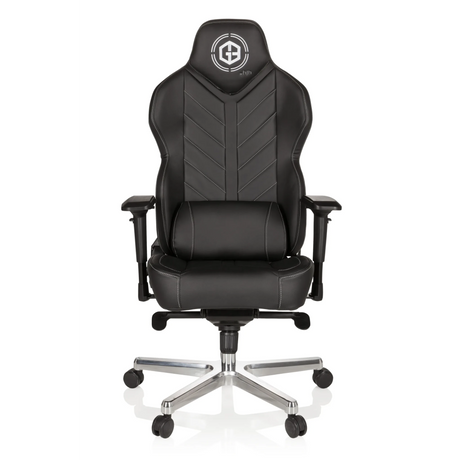 Fauteuil Gamer GAMEBREAKER COLOSSUS noir avec revêtement en similicuir et pied en étoile poli de hjh OFFICE