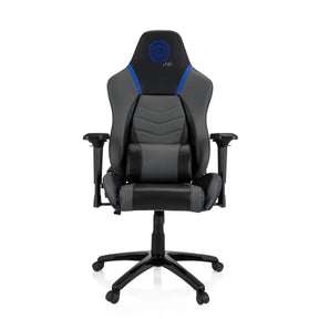 Fauteuil Gamer GAMEBREAKER POLARYS I en gris et bleu avec accents bleus et roulettes de hjh OFFICE