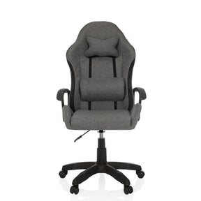 Fauteuil Gamer GAMEBREAKER W01 en gris et noir avec coussins de cou et lombaire de MyBuero