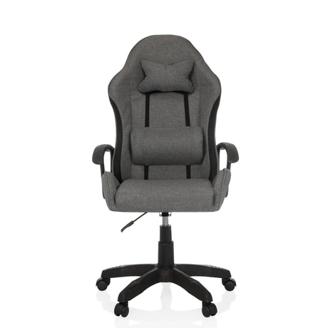 Fauteuil Gamer GAMEBREAKER W01 en gris et noir avec coussins de cou et lombaire de MyBuero