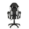 Fauteuil Gamer GAMEBREAKER W02 en noir et blanc avec coussins de cou et lombaire et roulettes de MyBuero