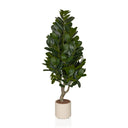 Plante artificielle Garcinia aux feuilles vertes dans un cache-pot crème de hjh OFFICE