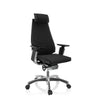 Siège de bureau haut de gamme GENIDIA PRO avec revêtement en tissu noir et étoile polie de hjh OFFICE