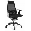 Siège de bureau de qualité professionnelle GENIDIA SMART BLACK CM avec revêtement en maille noire et éléments chromés de hjh OFFICE
