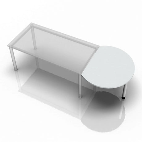 Table d'appoint grise HA60 / HA80 / HA160 avec un plateau rond et un piètement rectangulaire de hjh OFFICE PRO