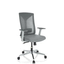 Siège de bureau de qualité professionnelle HALIFAX gris avec dossier en maille et étoile polie de hjh OFFICE