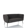 Canapé lounge HAYRIVER gris avec revêtement en tissu et quatre pieds fins en métal noir de hjh LIVING