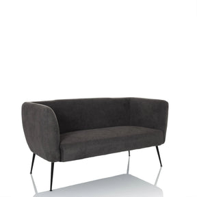 Canapé lounge HAYRIVER gris avec revêtement en tissu et quatre pieds fins en métal noir de hjh LIVING