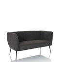 Canapé lounge HAYRIVER gris avec revêtement en tissu et quatre pieds fins en métal noir de hjh LIVING