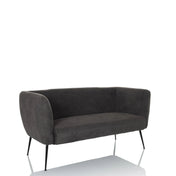 Canapé lounge HAYRIVER gris avec revêtement en tissu et quatre pieds fins en métal noir de hjh LIVING
