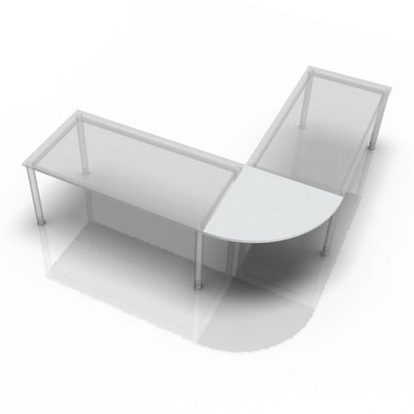 Équerre grise HE90 / HE91 avec coin arrondi et structure métallique minimaliste de hjh OFFICE PRO