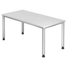 Bureau réglable en hauteur HILO 16 S en blanc avec quatre pieds argentés de hjh OFFICE PRO