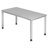 Bureau gris HILO 16 S avec quatre pieds ronds et une surface lisse de hjh OFFICE PRO
