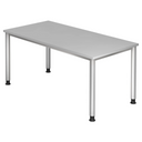 Bureau gris HILO 16 S avec quatre pieds ronds et une surface lisse de hjh OFFICE PRO