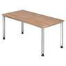 Bureau réglable en hauteur HILO 16 S aspect noyer avec pieds argentés de hjh OFFICE PRO