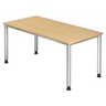 Bureau réglable en hauteur HILO 16 S avec plateau en bois d'érable et pieds argentés de hjh OFFICE PRO